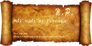 Mátyási Piroska névjegykártya